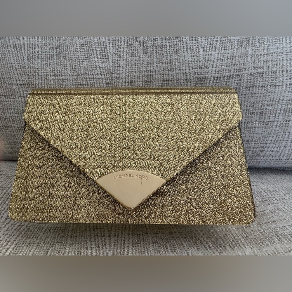 Michael Kors Shimmering Gold Clutch